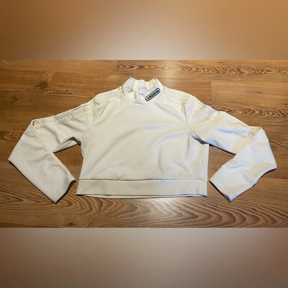 ADIDAS RETRO LUXURY CROPPED LONG SLEEVE TEE Size L - Picture 3 of 12